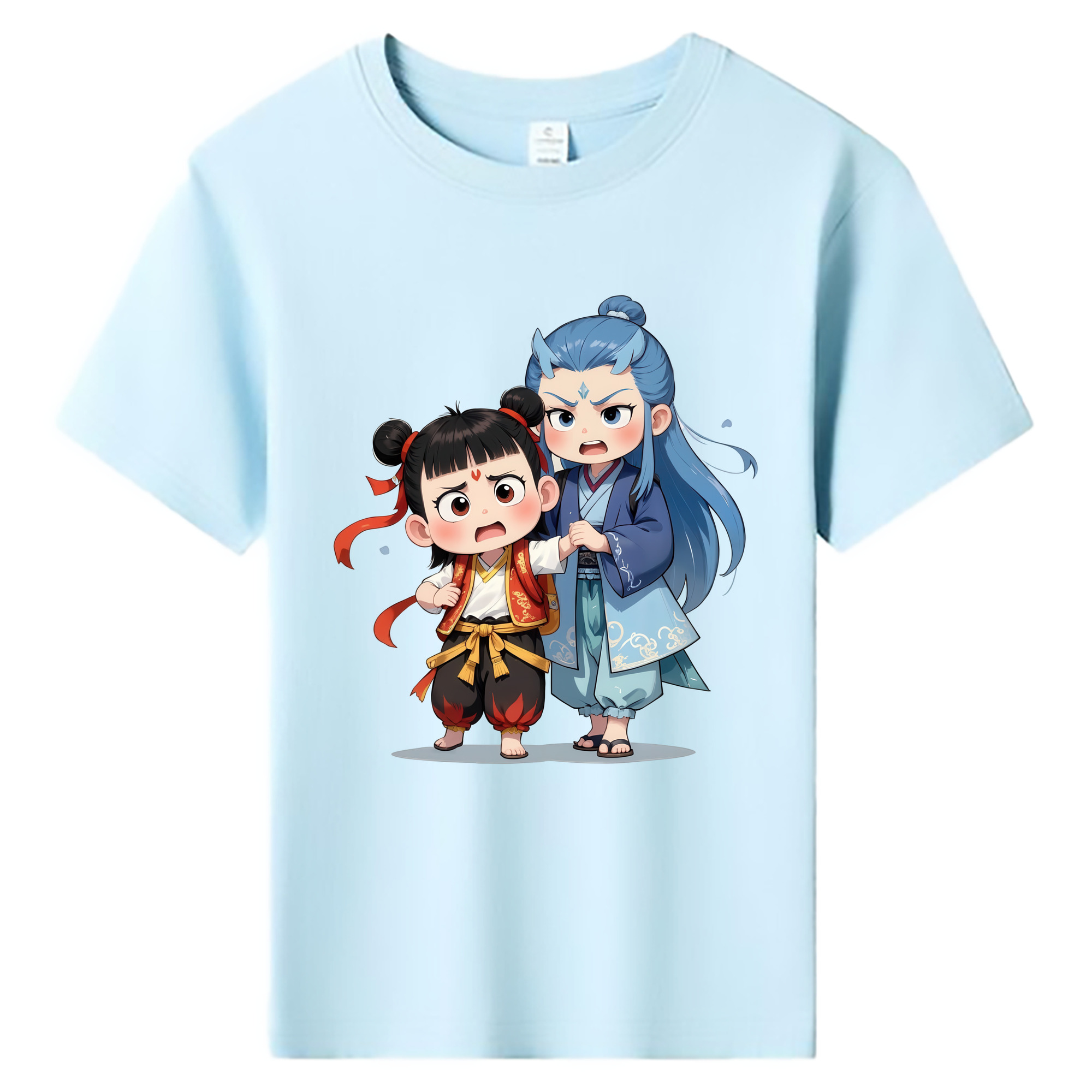 （画像用） Ne Zha 2 ナタ 魔童の大暴れ 綿100％キッズTシャツ（フロントプリント）